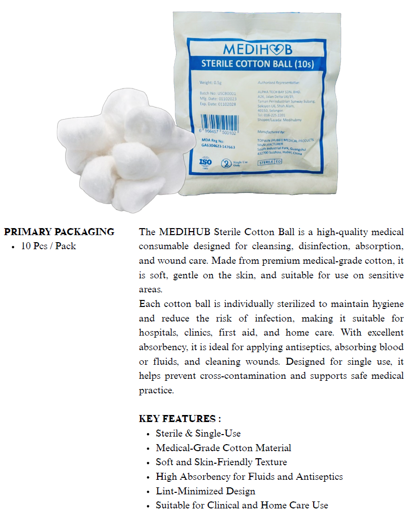 Sterile Cotton Wool Balls