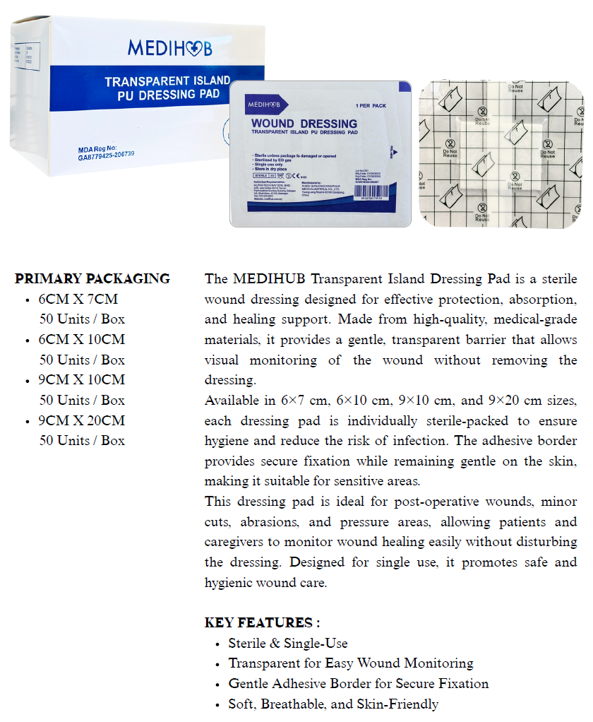 Opsite Dressing — 9.5 cm × 8.5 cm