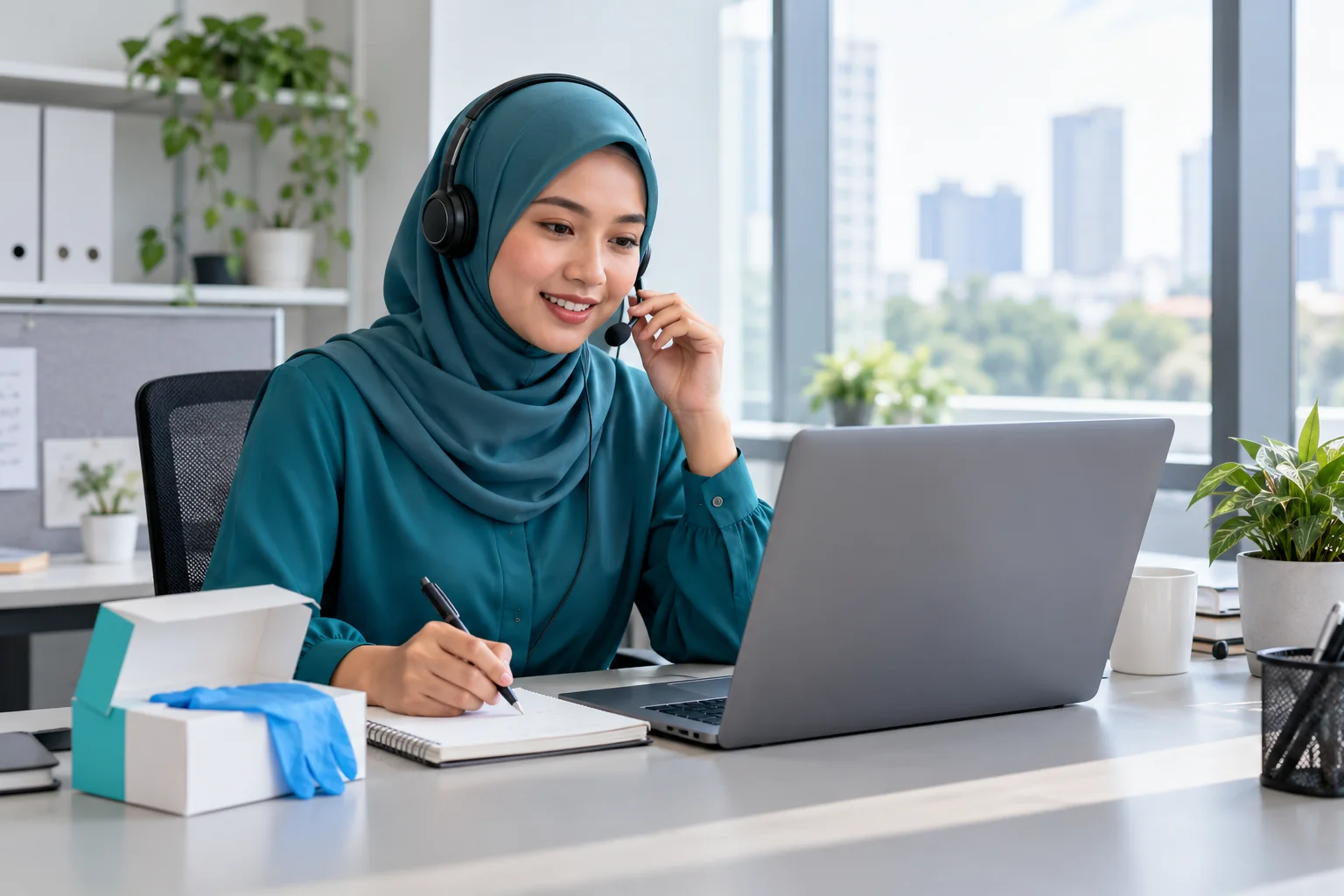 Illustrative Malaysian customer service coordinator handling an enquiry