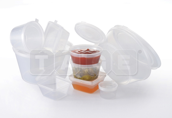 Polypropylene (PP) Sauce Cup with Hinged Lid