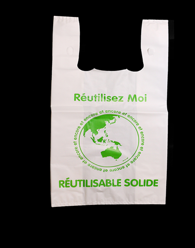 HDPE Carrier Bag (Printed –“Reutilisez Moi Reutilisable Solide) (“FRENCH”)