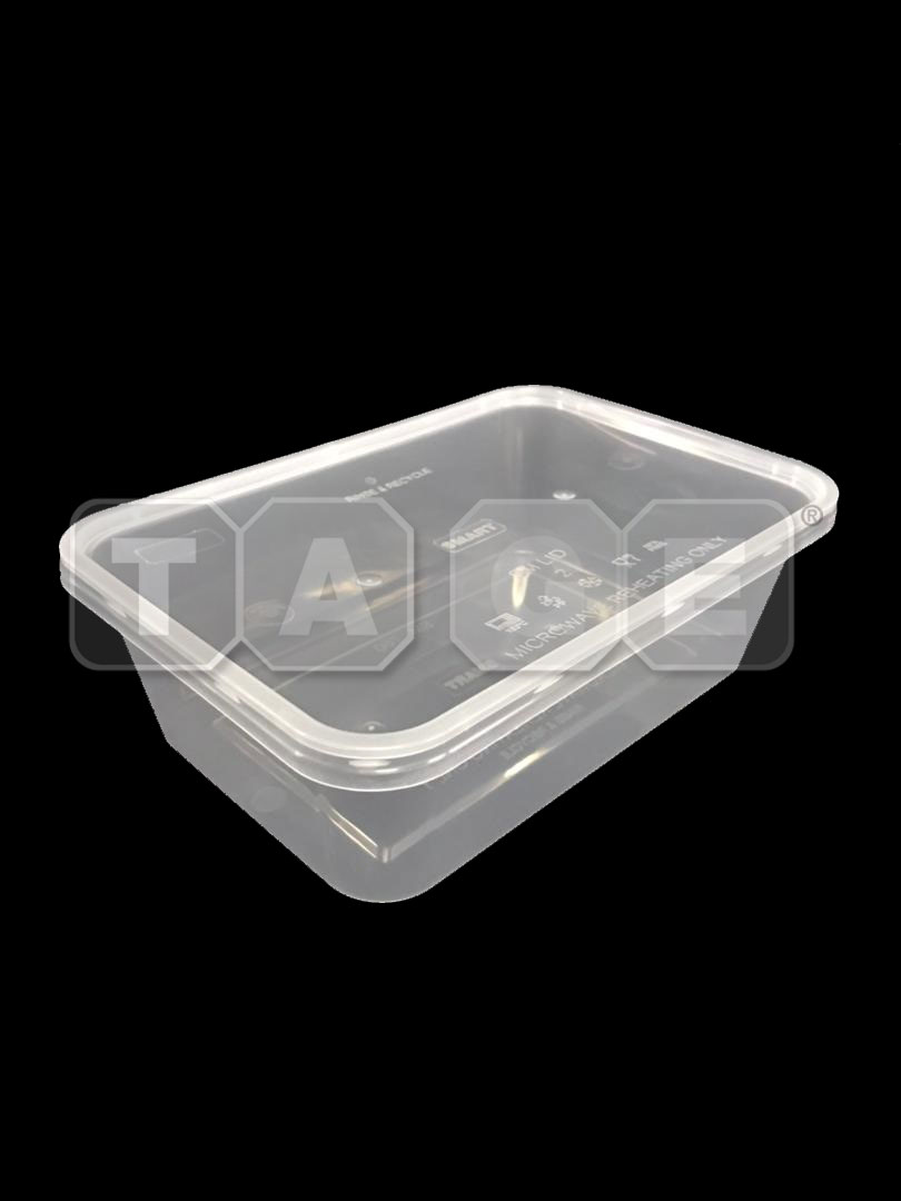 Microwavable "Super" Thin- Wall Rectangular PP Container And Lid.